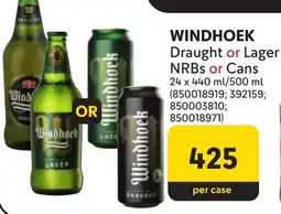 Makro WINDHOEK Draught or Lager NRBS or Cans offer