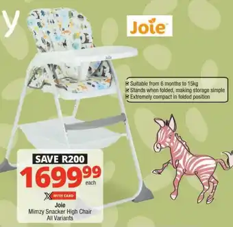 Checkers Joie Mimzy Snacker High Chair offer
