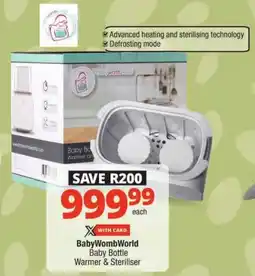 Checkers BabyWombWorld Baby Bottle Warmer & Steriliser offer