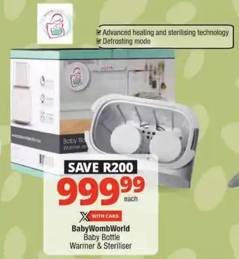 Checkers BabyWombWorld Baby Bottle Warmer & Steriliser offer