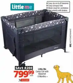 Checkers Little Me Camp Cot with Bassinet offer