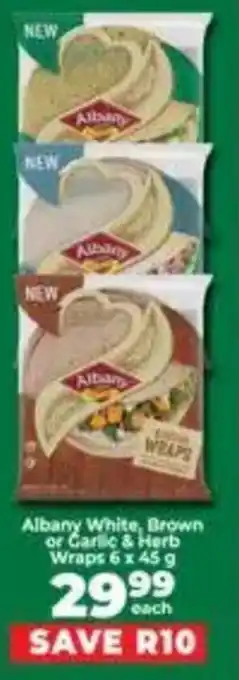 Food Lover's Market Albany White, Brown or Garlic & Herb Wraps offer