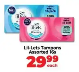 Food Lover's Market Lil-Lets Tampons Assorted offer