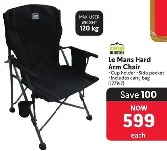 Makro Camp Master Le Mans Hard Arm Chair offer