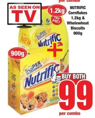Boxer NUTRIFIC Cornflakes 1.2kg & Wholewheat Biscuits 900g offer