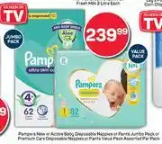 Pick n Pay Pampers New Or Active Baby Disposable Nappies Or Pants Jumbo Pack-Per Pack offer
