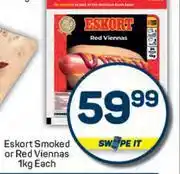 Pick n Pay Eskort Smoked Or Red Viennas-1kg Each offer