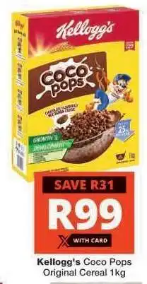 Checkers Kellogg's Coco Pops Original Cereal 1kg offer