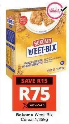 Checkers Bokomo Weet-Bix Cereal 1,35kg offer