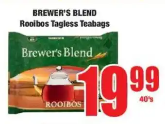 Boxer BREWER'S BLEND Rooibos Tagless Teabags offer