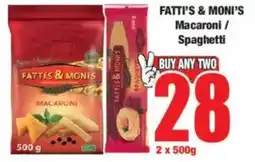 Boxer FATTI'S & MONI'S Macaroni/ Spaghetti offer