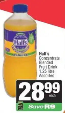 Spar Hall's Concentrate Blended Fruit Drink Assorted offer