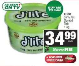 Spar D'lite 37% Fat Spread Tub offer