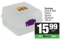 Spar Formosa Click & Seal Plastic Square Container offer