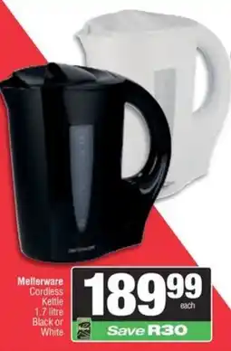 Spar Mellerware Cordless Kettle Black or White offer
