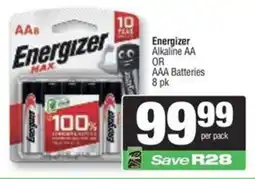 Spar Energizer Alkaline AA OR AAA Batteries offer