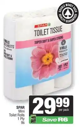 Spar SPAR Mini Toilet Rolls 1 Ply offer