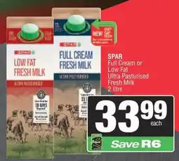 KwikSpar SPAR Full Cream or Low Fat Ultra Pasturised Fresh Milk offer
