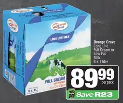 KwikSpar Orange Grove Long Life Full Cream or Low Fat Milk offer