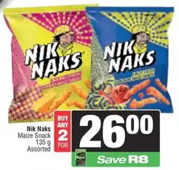KwikSpar Nik Naks Maize Snack Assorted offer
