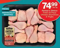 Checkers Farmer's Choice Fresh Chicken Drumsticks & Thighs offer