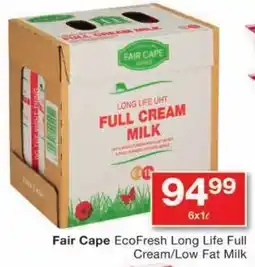 Checkers Fair Cape EcoFresh Long Life Full Cream/ Low Fat Milk offer