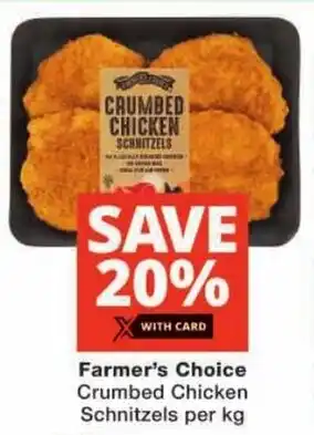 Checkers Farmer's Choice Crumbed Chicken Schnitzels offer