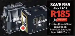 Checkers Windhoek Premium Draught Beer NRB/Cans offer