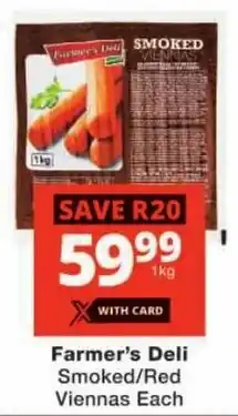 Checkers Farmer's Deli Smoked/ Red Viennas offer