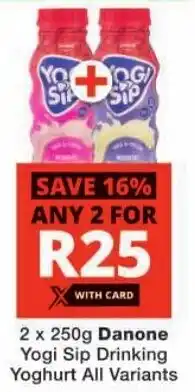 Checkers Danone Yogi Sip Drinking Yoghurt All Variants offer