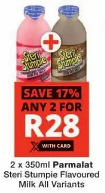 Checkers Parmalat Steri Stumpie Flavoured Milk All Variants offer