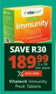 Checkers Vitatech Immunity Pack Tablets offer
