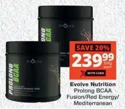 MediRite Evolve Nutrition Prolong BCAA Fusion/ Red Energy/ Mediterranean offer