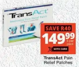 MediRite TransAct Pain Relief Patches offer