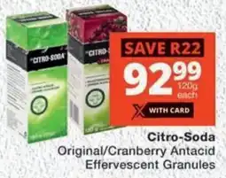 MediRite Citro-Soda Original/ Cranberry Antacid Effervescent Granules offer