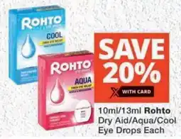 MediRite Rohto Dry Aid/ Aqua/ Cool Eye Drops offer