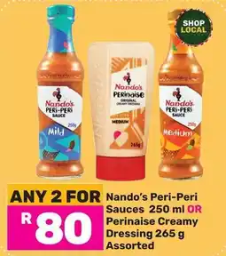 Game Nando's Peri-Peri Sauces OR Perinaise Creamy Dressing Assorted offer
