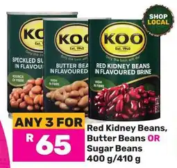 Game Red Kidney Beans, Butter Beans OR Sugar Beans offer