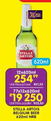 Shoprite STELLA ARTOIS BELGIUM BEER 620ml NRB offer