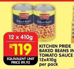 Shoprite KITCHEN PRIDE BAKED BEANS IN TOMATO SAUCE offer