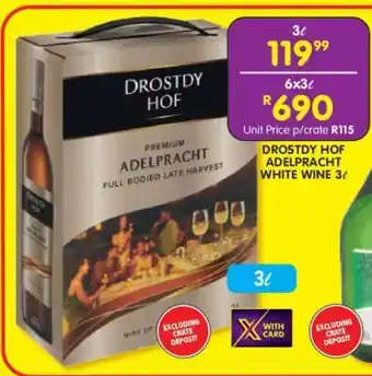 Shoprite DROSTDY HOF ADELPRACHT WHITE WINE 3ℓ offer