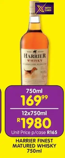 Shoprite HARRIER FINEST MATURED WHISKY 750ml offer