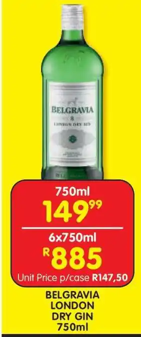 Shoprite Belgravia London Dry Gin 750ml offer