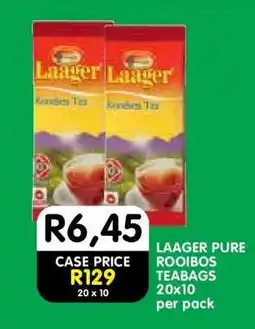 Shoprite LAAGER PURE ROOIBOS TEABAGS 20x10 offer