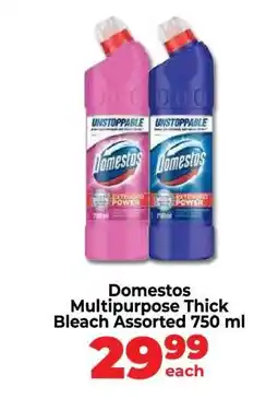 Food Lover's Market Domestos Multipurpose Thick Bleach Assorted 750 ml offer