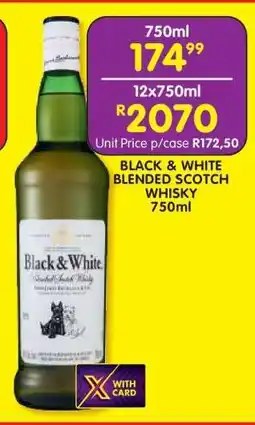 Shoprite BLACK & WHITE BLENDED SCOTCH WHISKY 750ml offer