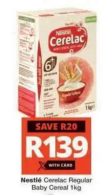 Checkers Nestlé Cerelac Regular Baby Cereal 1kg offer