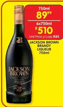 Shoprite JACKSON BROWN BRANDY LIQUEUR 750ml offer