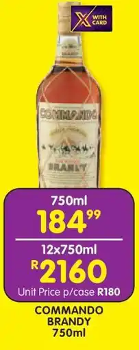 Shoprite COMMANDO BRANDY 750ml offer