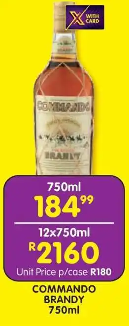 Shoprite COMMANDO BRANDY 750ml offer